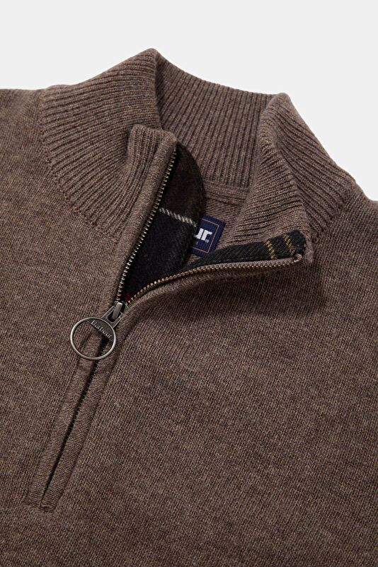 Holden Half Zip Knitted Grey Wool Sweater for Men 3