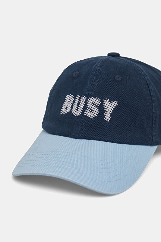 Navy Embroidered Hat 3