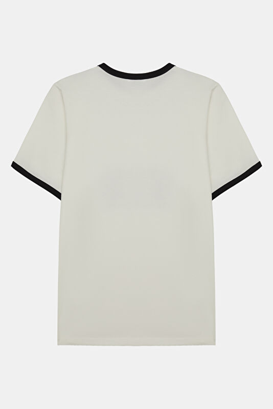 Relax Fit White Crew Neck Printed Men's T-Shirt 2