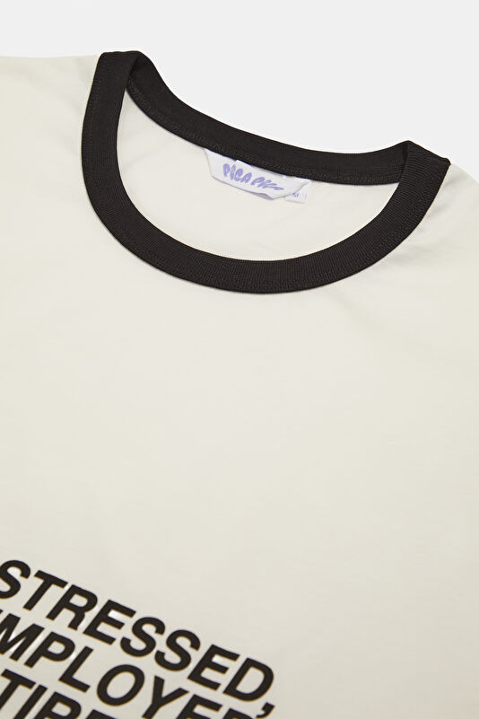 Relax Fit White Crew Neck Printed Men's T-Shirt 3