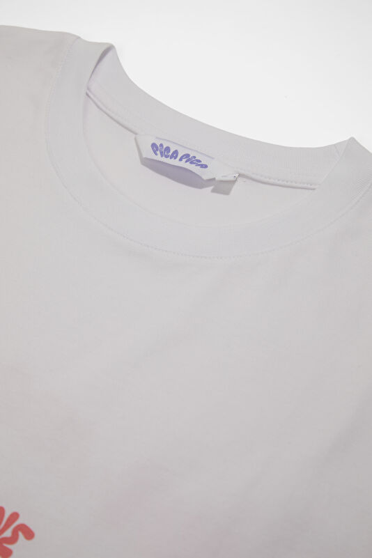 Relax Fit White Crew Neck Printed Men's T-Shirt 3