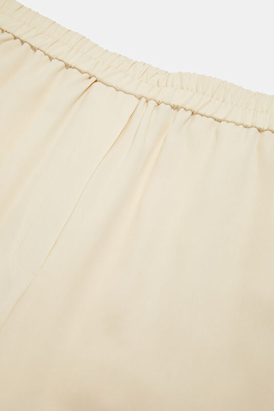 Relax Fit Beige Wide Leg Tencel Men's Sports Trousers 3