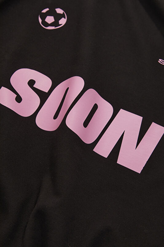 Siyah Relax Kalıp Bisiklet Yaka Erkek Sweatshirt 4