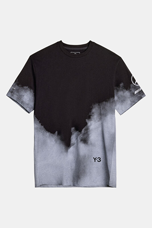 Relax Kalıp Siyah Bisiklet Yaka Baskılı Erkek T-Shirt