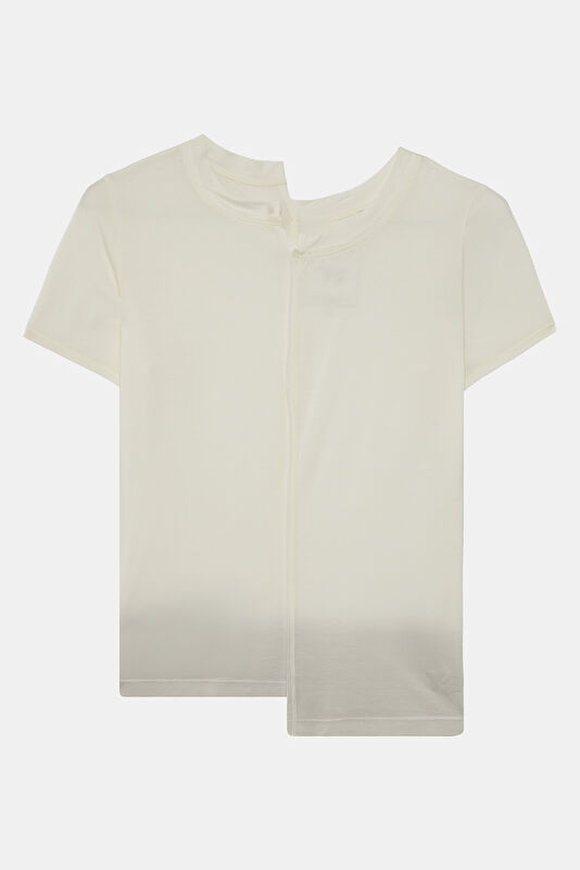 Beyaz V Yaka Kadın T-Shirt