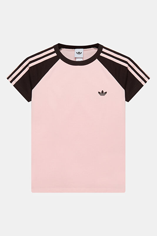 Açık Pembe Bisiklet Yaka Kadın T-Shirt