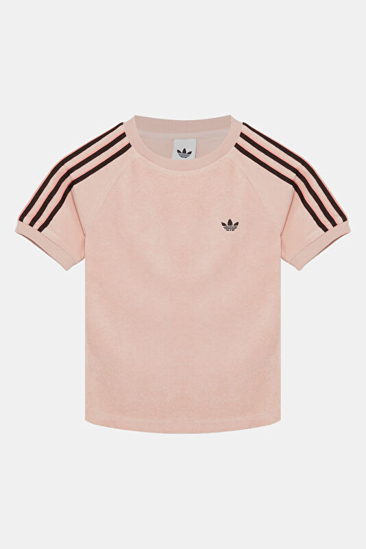 Açık Pembe Bisiklet Yaka Kadın T-Shirt