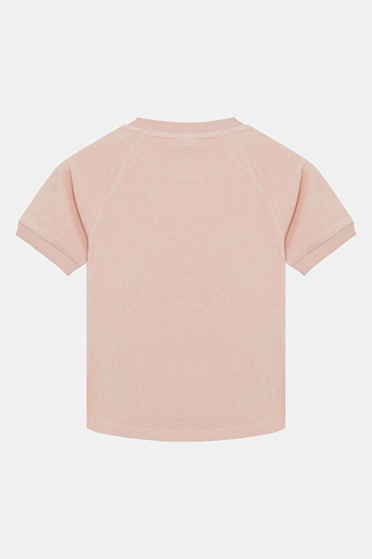 Açık Pembe Bisiklet Yaka Kadın T-Shirt 2