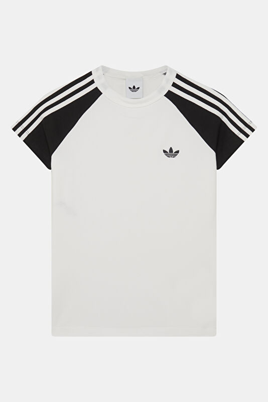 Beyaz Bisiklet Yaka Kadın T-Shirt