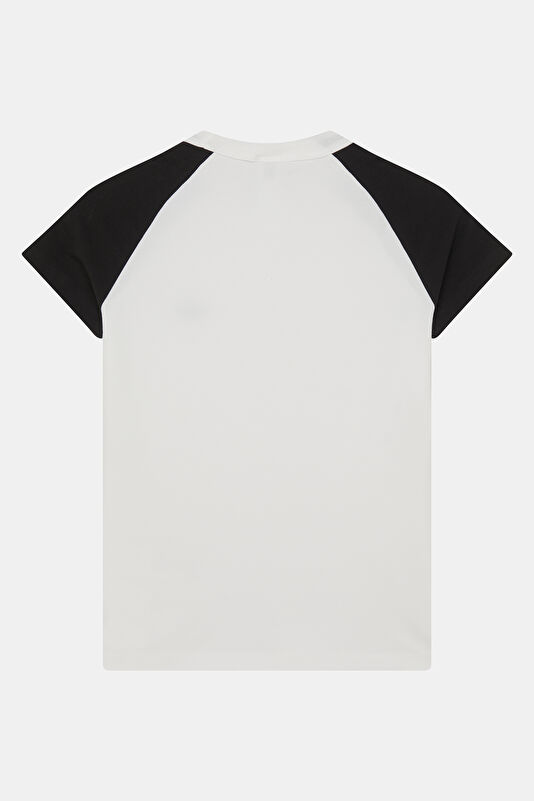 Beyaz Bisiklet Yaka Kadın T-Shirt 2