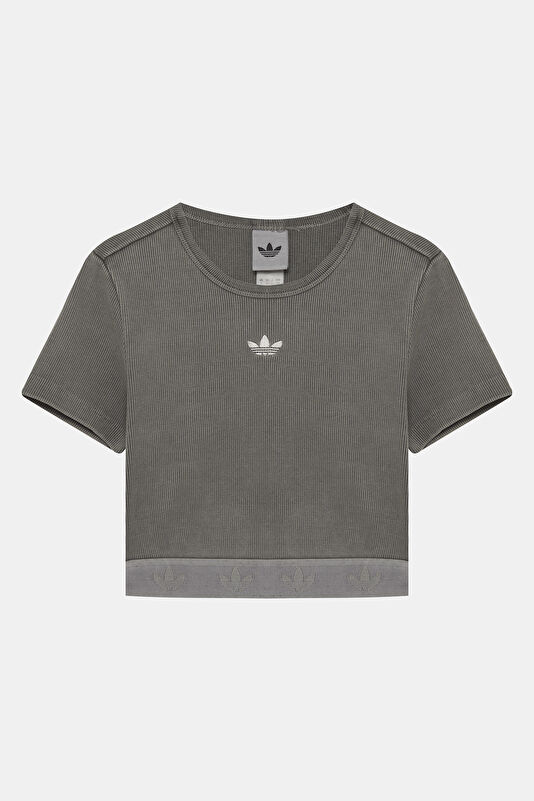 Gri O Yaka Kadın T-Shirt