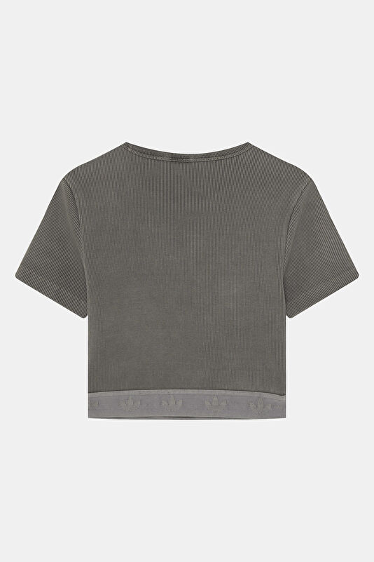 Gri O Yaka Kadın T-Shirt 2