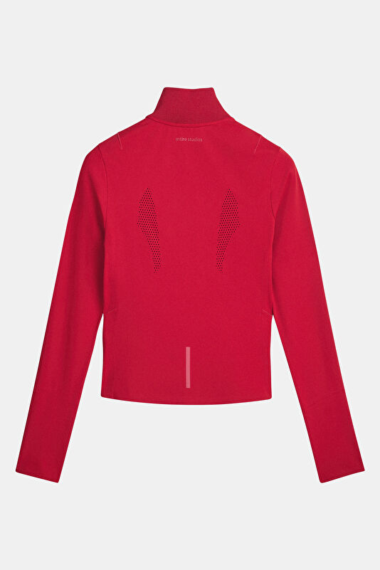 X Entire Studios Training Slim Fit Red High Neck Women's T-Shirt 2