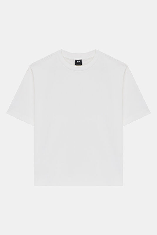 Beyaz O Yaka Kadın T-Shirt 4