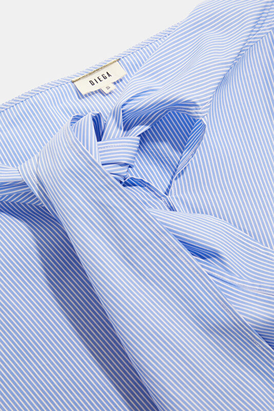 Light Blue Striped Patterned Women's Blouse 3