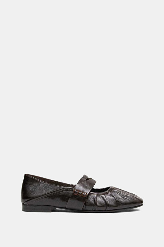 Bargo Leather Kahve Kadın Babet