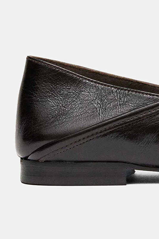Bargo Leather Kahve Kadın Babet 4