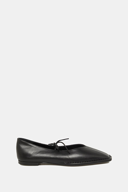 Sway Leather Siyah Kadın Babet