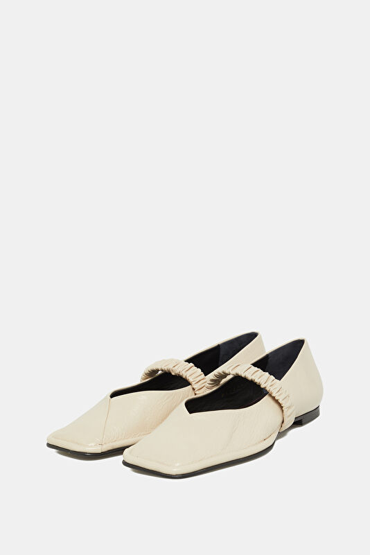 Lautan Leather Krem Kadın Babet 2