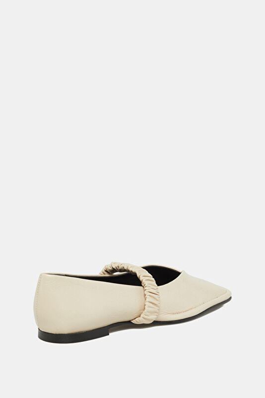 Lautan Leather Krem Kadın Babet 3