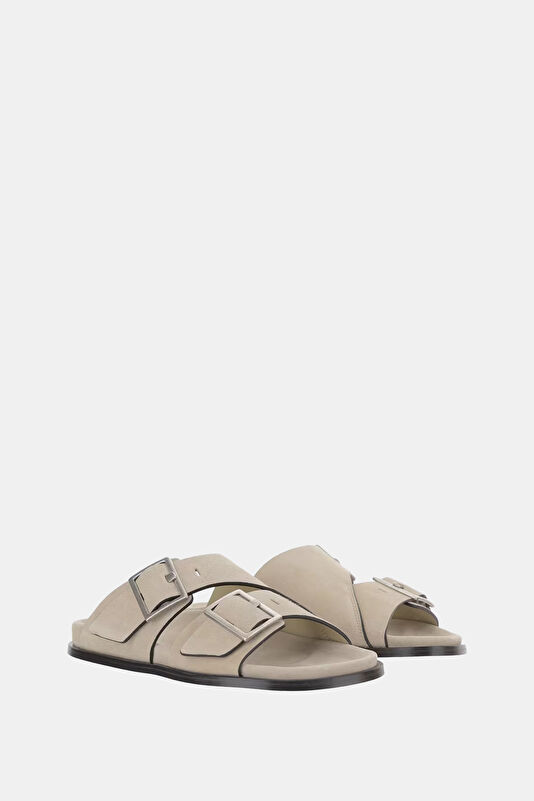 Alba Suede Leather Beige Women's Sandals 2
