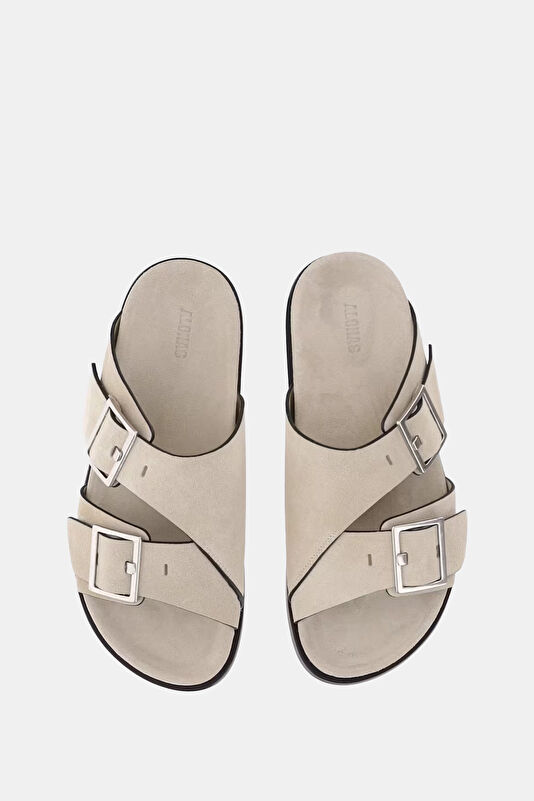 Alba Suede Leather Beige Women's Sandals 3