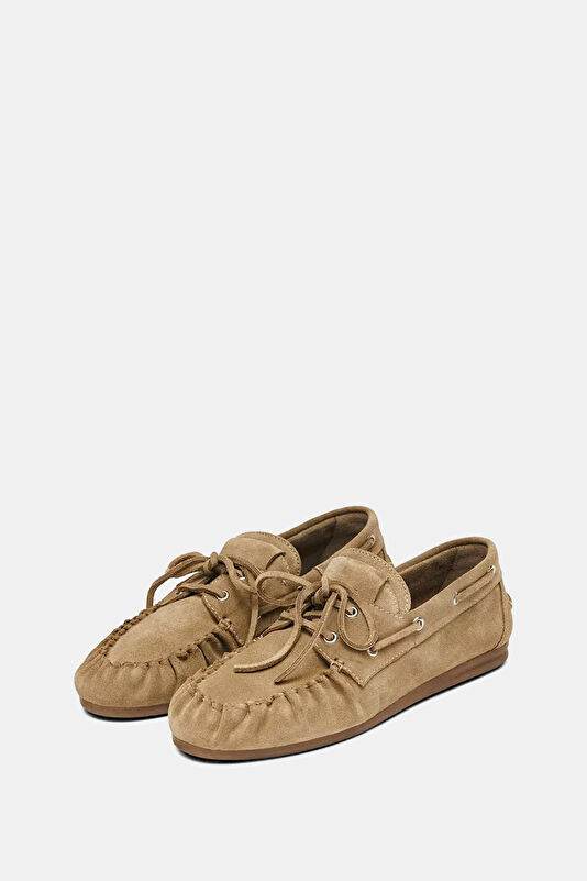 Rowan Suede Leather Koyu Bej Kadın Ayakkabı 2