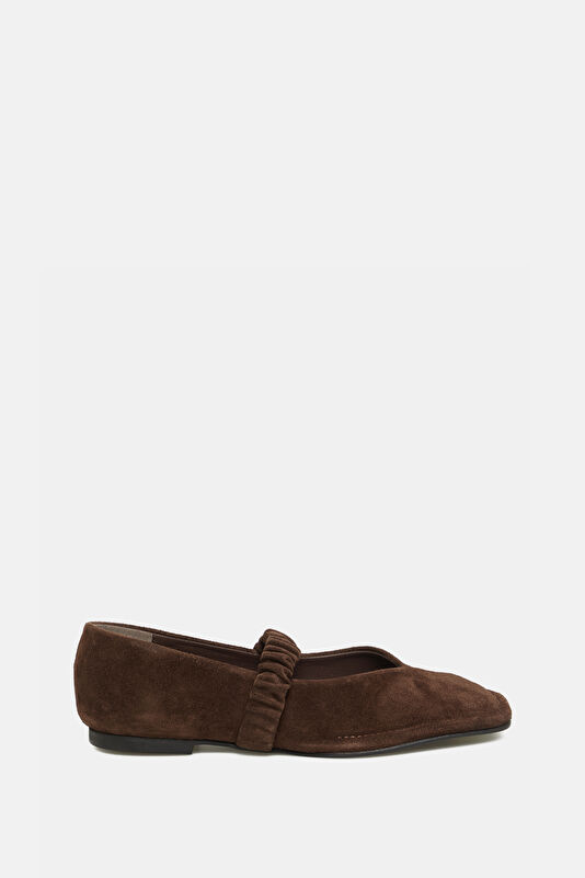 Lautan Suede Leather Kahve Kadın Babet