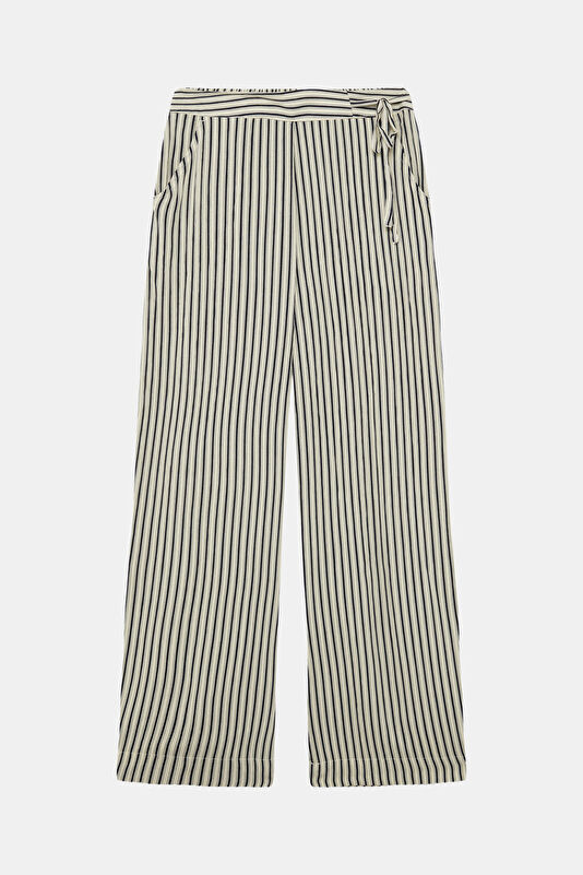 Cream Straight Viscose Women's Pants