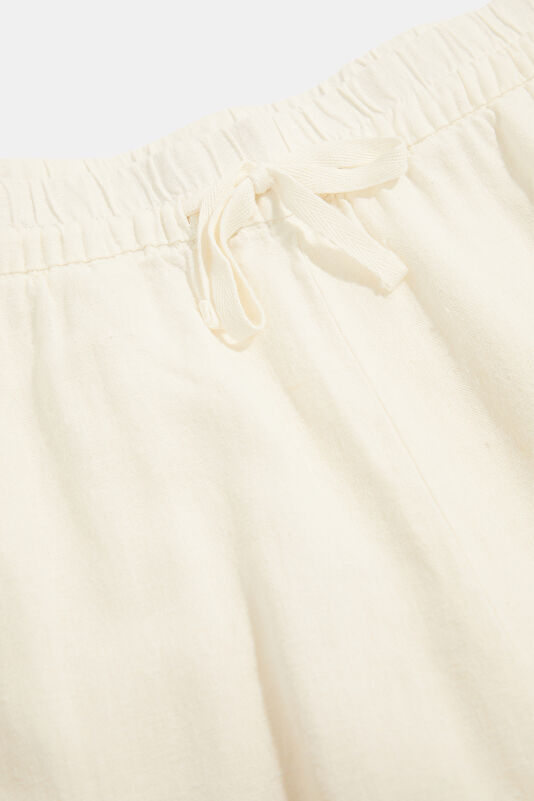 Cream Straight Linen Women's Pants 3