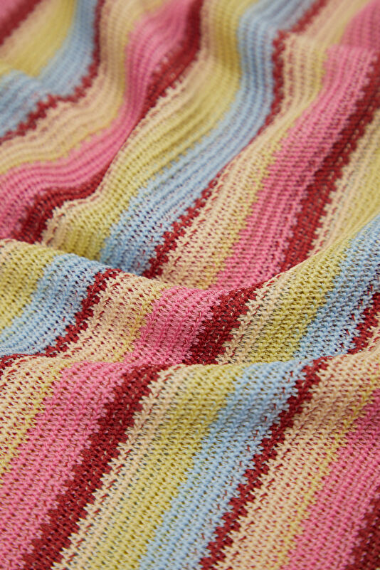 Turuncu Çizgili Uzun Kollu Kadın Bluz 4