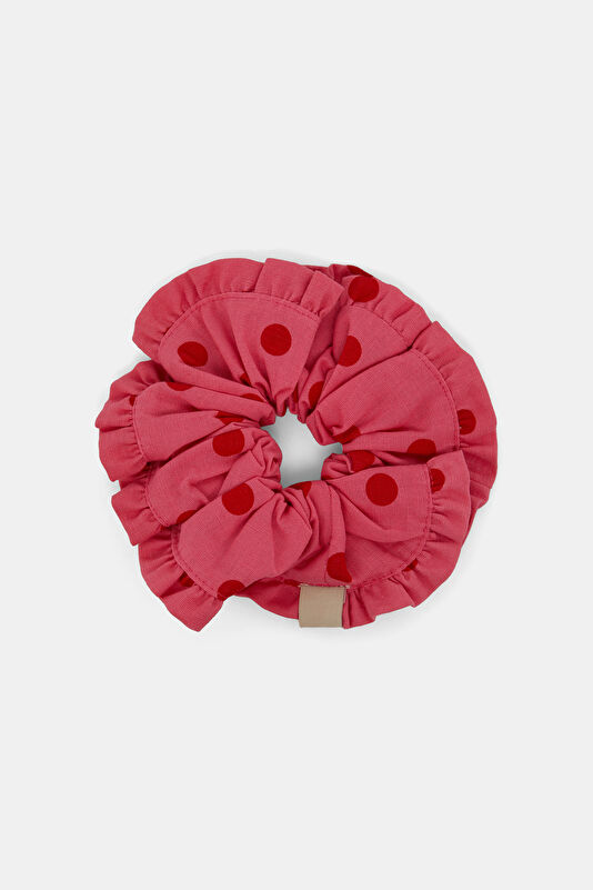 Pink Cotton/Linen Polka Dot Hair Clip 2