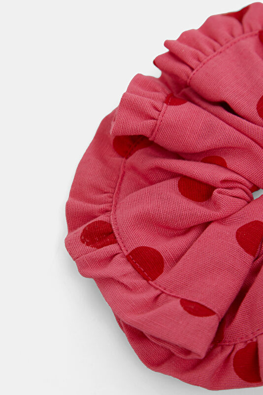 Pink Cotton/Linen Polka Dot Hair Clip 3