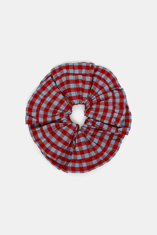 Red Plaid Hair Clip 2