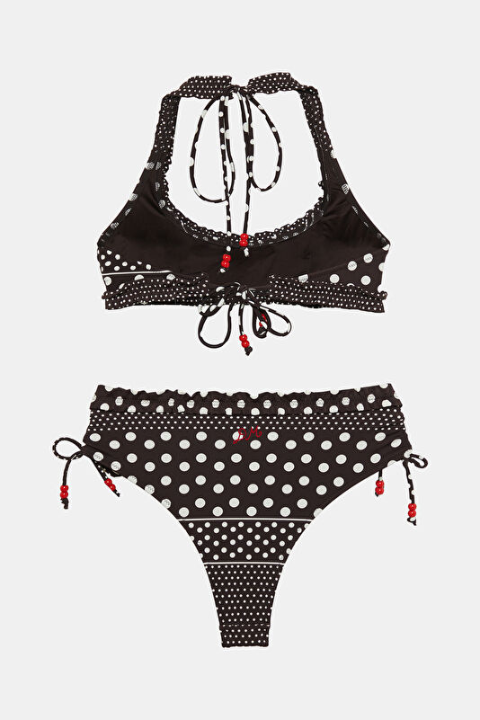 Black Patterned Women's Bikini 2