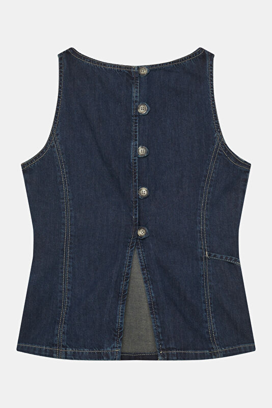 Navy Sleeveless Women's Blouse 2
