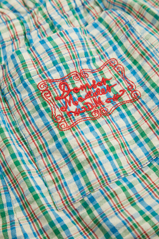 Turquoise Plaid Women's Shorts 4