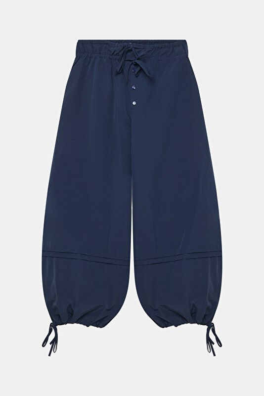 Navy Wide Leg Women's Trousers
