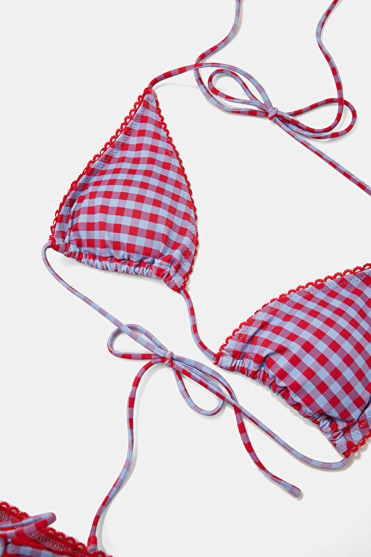 Red Plaid Women's Bikini 3