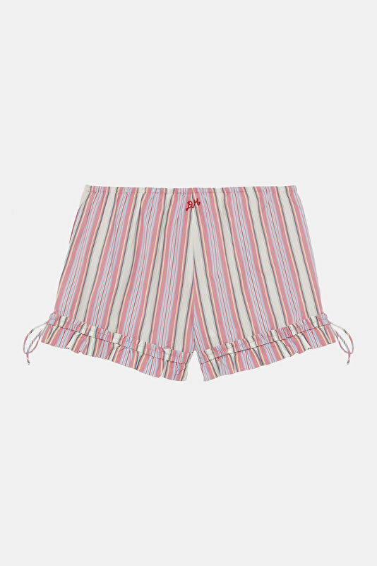 Pink Striped Women's Shorts 2