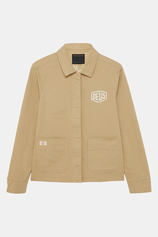 Beige Buttoned Women's Jacket