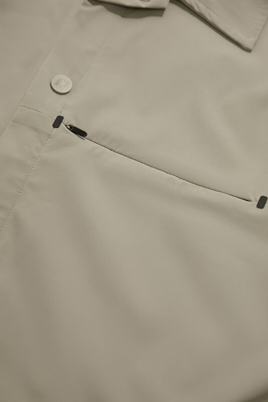 Beige Buttoned Men's Jacket 4