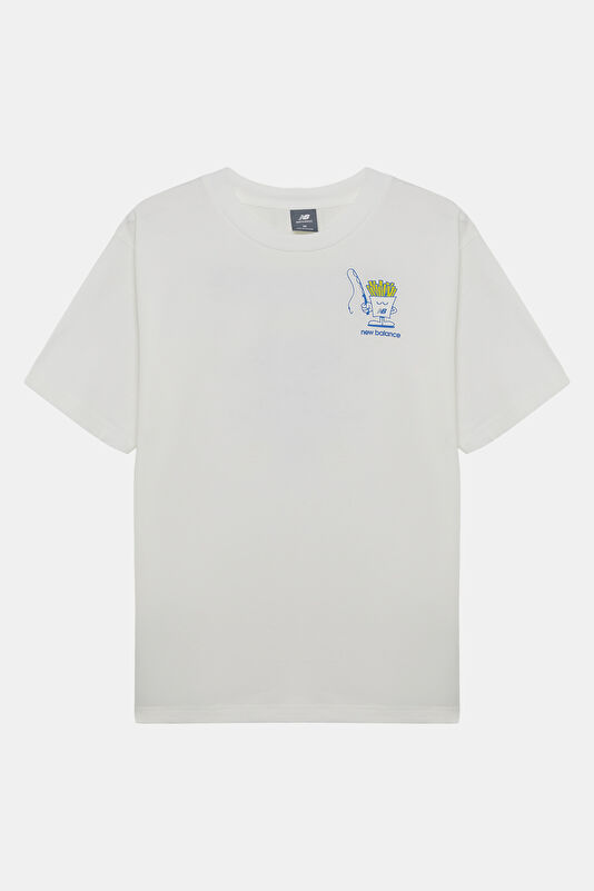 Relax Fit White Crew Neck Printed Men's T-Shirt