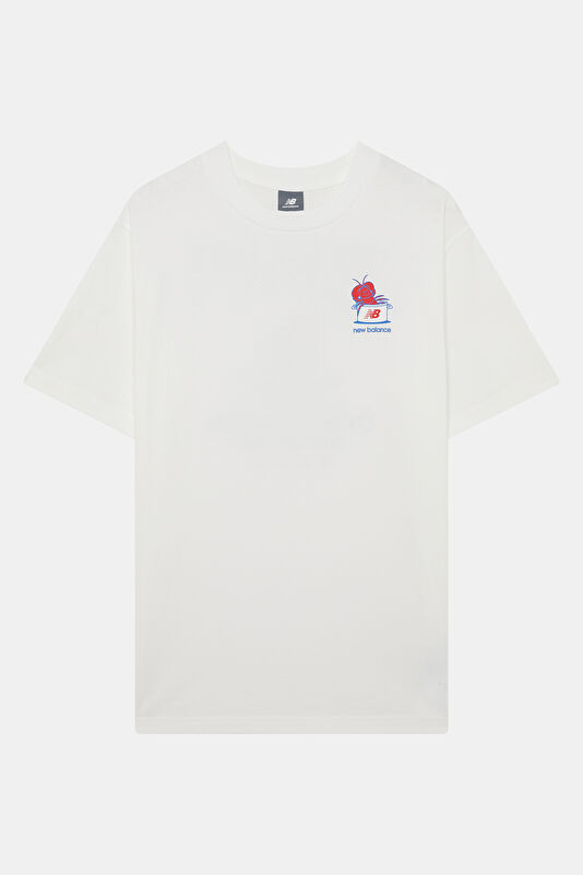 Relax Fit White Crew Neck Printed Men's T-Shirt
