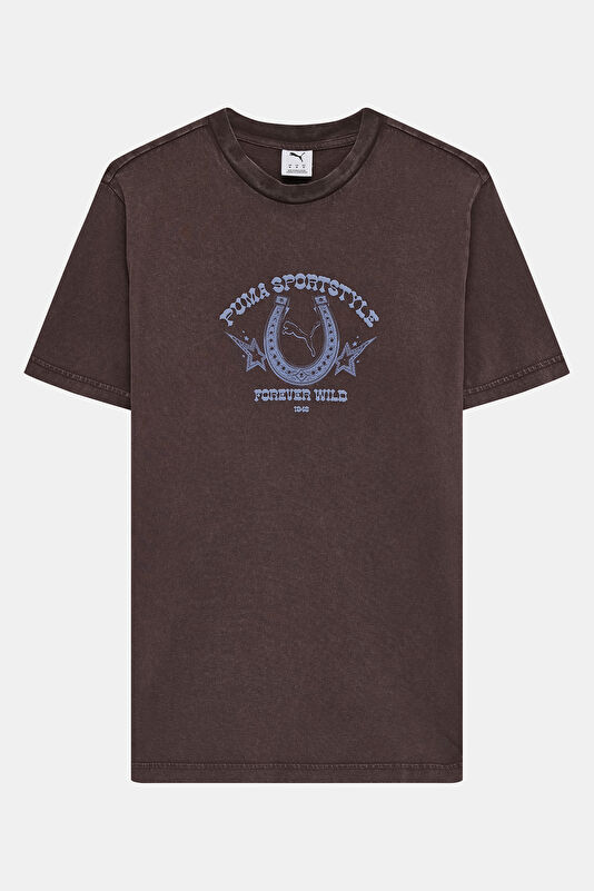 Relax Fit Coffee Crew Neck Printed Men's T-Shirt