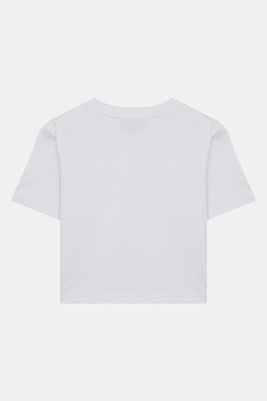 Beyaz Bisiklet Yaka Kadın T-Shirt 2