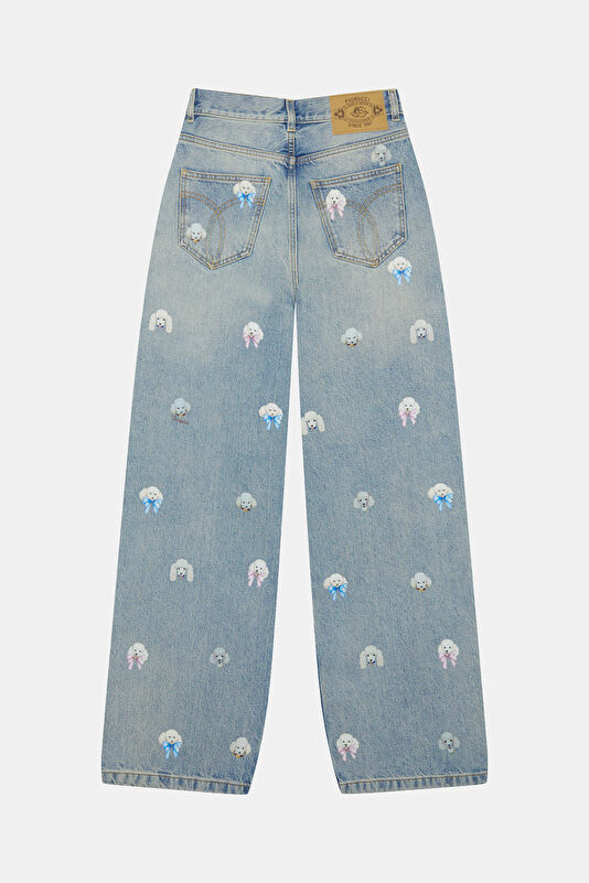 Light Blue Women's Straight-Leg Trousers 2
