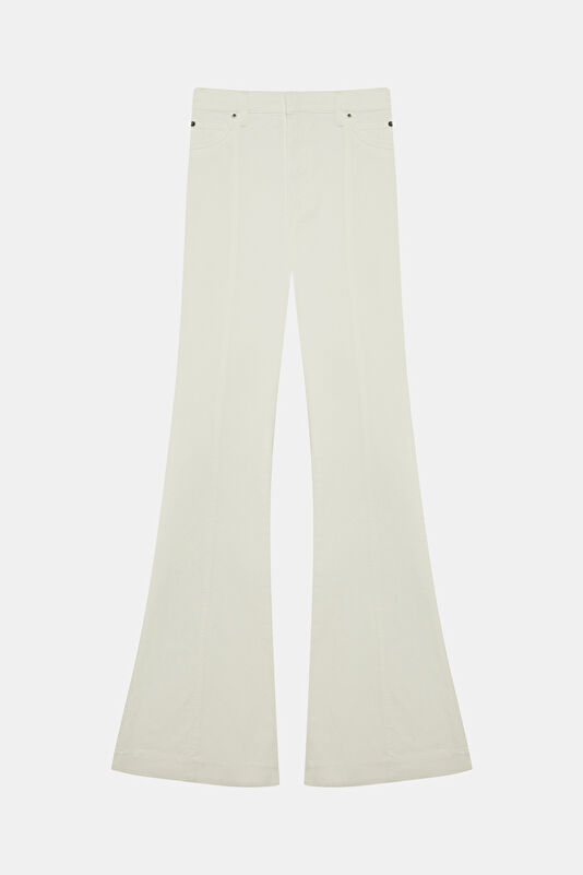 White Women's Skinny Flared Trousers