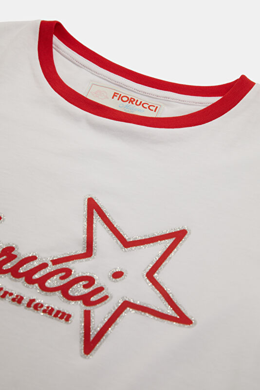 Beyaz Bisiklet Yaka Kadın T-Shirt 3