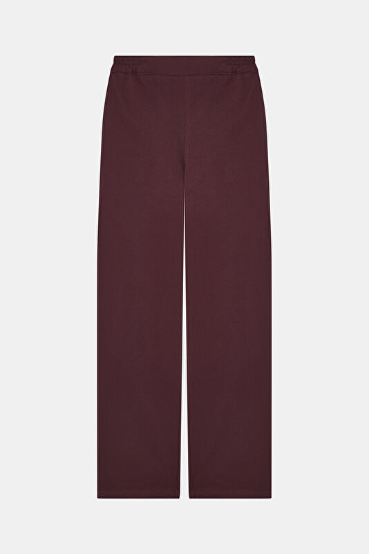Bordo Wide Leg Spor Kadın Pantolon
